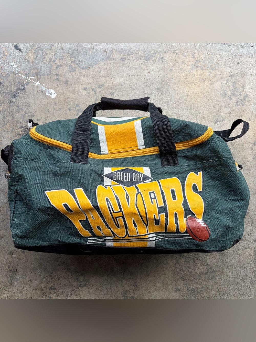 Vintage 90s Green Bay Packers NFL Football Gym Bag